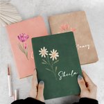 Henkilökohtainen akvarelli syntymä kukka A5 nahka vuorattu Journal Notebook nimi syntymäpäivä lahja perheen ystävä