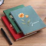 Henkilökohtainen akvarelli syntymä kukka A5 nahka vuorattu Journal Notebook nimi syntymäpäivä lahja perheen ystävä