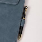 Personalised Birth Flower Name Magnetic Leather A4 Clipboard with Pen Holder Loop for Office School Writing Birthday Gift for Teacher Student Nurse