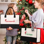Sac à Main en Toile Imperméable Personnalisé avec Nom Cadeau de Noël pour Famille et Amis