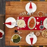 Chapeau de Père Noël Personnalisé Porte Couverts de Table Nom Set de Place Décoration Dîner de Noël Fournitures de Fête Favors pour Famille Ami