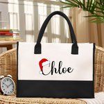 Sac à Main en Toile Imperméable Personnalisé avec Nom Cadeau de Noël pour Famille et Amis