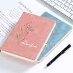 Henkilökohtainen akvarelli syntymä kukka A5 nahka vuorattu Journal Notebook nimi syntymäpäivä lahja perheen ystävä