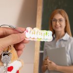 Personlig glitter akryl navneskilt nøkkelring ryggsekk tilbehør tilbake til skolen bursdagsgave til barn venn