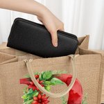 Spersonalizowana torba 3D Holly Floral Initial Durable Jute Tote Bag z imieniem Prezent świąteczny dla przyjaciela rodziny