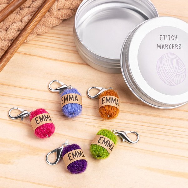 Personalized Yarn Ball Crochet Keychain with Box Mini 5 Pieces Handmade Yarn Ball Charm, Crocheting Gift for Knitting Lovers