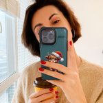 Gepersonaliseerde naam kerstmuts Highland koe lederen Flip Wallet telefoon geval met kaarthouder en RFID-blokkering verjaardag kerstcadeau voor familie vriend