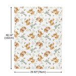 Personalised Cute Highland Cow Green Leaves Baby Receiving Blanket Swaddle with Name Birthday Baby Shower Gift for Newborns