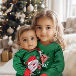 Gepersonaliseerde Schattige Kerstmuts Lange Mouwen Baby Romper Familie Pyjama Matching Set met Naam Kerstfeest Cadeau voor Papa Mama Kinderen