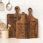 Personalized Dear Santa Milk Biscuits Charcuterie Cutting Board with Handle and Name Home Decor Christmas Gift for Family