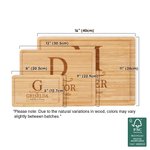 Personalised FSC Bamboo Engraved Initial Charcuterie Chopping Board with Name Text Juice Groove Wedding Housewarming Gift for Family
