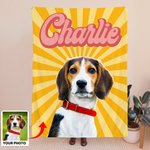 Personalizado Multicolor Amanecer Rayo Perro Gato Retrato Foto Manta Suave con Nombre Regalo de Cumpleaños para Amante de Mascotas