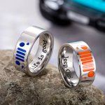 Gepersonaliseerde Multicolor Jeep Grill Koplampen Patroon Ring met Gegraveerde Tekst Verjaardagscadeau voor Jeep Eigenaren Liefhebbers