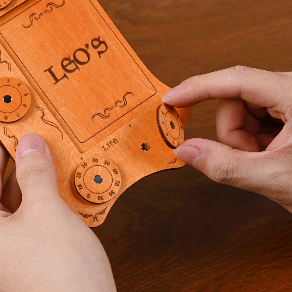 Personalized Engraved Wood Commander Zone Tray with Spinning Magnetic Dials Board Game Card Game Accessories Birthday Gift for EDH Commander