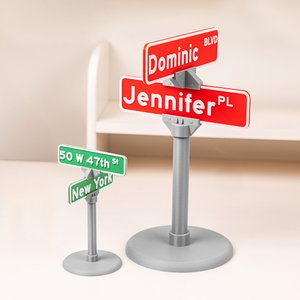Personalizada 3D Street Sign Stand Diseño Placa de escritorio con la marca y el nombre Decoración de Escritorio Keepsake Regalo para los amantes de los viajes Personal de Oficina