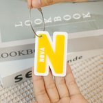 Nome iniziale acrilico personalizzato multicolore a doppio strato 3D Etichetta per bottiglia d'acqua del sacchetto del pranzo dell'asilo nido con pass