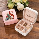 Personalised Santa Hat Cartoon Character Christmas Tree Initial Leather Travel Jewellery Box with Name Birthday Christmas Gift for Family Kids