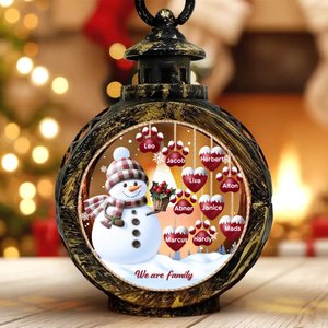 Personalizzato Natale Snowman Cuore Paw Prints LED candela senza fiamma ornamento con 1-14 nomi Natale Decor regalo per la famiglia
