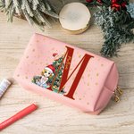 Sac de maquillage en cuir avec nom Cadeau de Noël pour la famille et les enfants 6