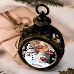 Personalized Christmas Snowman Heart Paw Prints LED Flameless Candle Ornament with 1-14 Names Christmas Decor Gift for Family