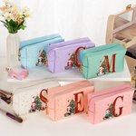 Sac de maquillage en cuir avec nom Cadeau de Noël pour la famille et les enfants 1