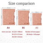 Personalised Engraved Monogrammed Leather Refillable Binder Notebook and Pen Set with 160 Lined Pages Birthday Gift for Family Friend Business Staff