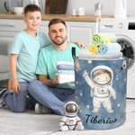 Spersonalizowana rakieta kosmiczna UFO Astronauta Kosz na pranie z imieniem Urodziny Dzień Dziecka Prezent dla chłopców Dziewczynki