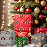Personalized Classic Snowflake Holiday Face Photo Wrapping Paper Christmas Birthday Gift for Family