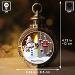 Personalized Christmas Snowman Heart Paw Prints LED Flameless Candle Ornament with 1-14 Names Christmas Decor Gift for Family