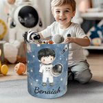 Spersonalizowana rakieta kosmiczna UFO Astronauta Kosz na pranie z imieniem Urodziny Dzień Dziecka Prezent dla chłopców Dziewczynki
