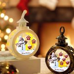 Personalized Christmas Snowman Heart Paw Prints LED Flameless Candle Ornament with 1-14 Names Christmas Decor Gift for Family