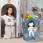 Spersonalizowana rakieta kosmiczna UFO Astronauta Kosz na pranie z imieniem Urodziny Dzień Dziecka Prezent dla chłopców Dziewczynki