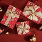 Personalized Classic Snowflake Holiday Face Photo Wrapping Paper Christmas Birthday Gift for Family