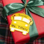 Personalised School Bus Design Double-sided Acrylic Ornament with Name Holiday Tree Decor Christmas Appreciation Gift for School Bus Driver