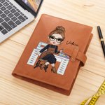 Carnet de Notes A5 Personnalisé avec Nom Personnage et Pochette Couverture en Cuir et 50 Pages Cadeau Anniversaire pour Amateurs de Peinture