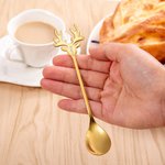 Personalized Food Grade Stainless Steel Reindeer Shape 2 Pcs Tea Spoon with Engraved Name Christmas Home Decor Gift for Family
