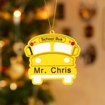 Personalised School Bus Design Double-sided Acrylic Ornament with Name Holiday Tree Decor Christmas Appreciation Gift for School Bus Driver