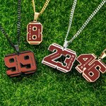 Collier Acier Inoxydable Personnalisé avec Prénom et Chiffre Cadeau pour Amateur de Football Américain