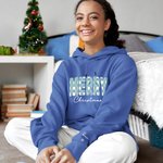 Personnalisé Multicolore Plaid Merry Christmas T-shirt Unisexe Sweatshirt Hoodie avec 1-6 noms Noël Cadeau de vacances pour la famille