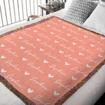 Couverture personnalisée à franges en forme de nuage de mots multicolores avec noms Cadeau d'anniversaire et de Noël pour les enfants et la famille