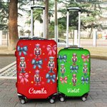 Personalizzato Coquette Bow Classic Schiaccianoci Custodia protettiva per valigie da 18-32 pollici con nome Accessori di viaggio di Natale regalo per le donne