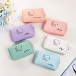 Personalized Birth Flower Stethoscope Design Leather Makeup Bag with Name Portable Travel Essentials Birthday Gift for Nurse Medical Staff