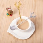 Personalized Food Grade Stainless Steel Reindeer Shape 2 Pcs Tea Spoon with Engraved Name Christmas Home Decor Gift for Family