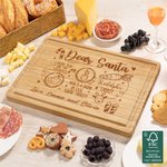 Planche à découper en bambou FSC gravée avec rainure pour le jus de fruit Cadeau de pendaison de crémaillère pour la famille et les amis