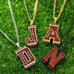Collier Acier Inoxydable Personnalisé avec Prénom et Chiffre Cadeau pour Amateur de Football Américain