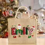 Your Christmas Magic Woven with Cheer - Personalised Name Jute Tote Bag