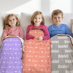 Couverture personnalisée à franges en forme de nuage de mots multicolores avec noms Cadeau d'anniversaire et de Noël pour les enfants et la famille
