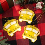 Personalised School Bus Design Double-sided Acrylic Ornament with Name Holiday Tree Decor Christmas Appreciation Gift for School Bus Driver