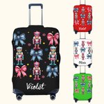 Personalizzato Coquette Bow Classic Schiaccianoci Custodia protettiva per valigie da 18-32 pollici con nome Accessori di viaggio di Natale regalo per le donne