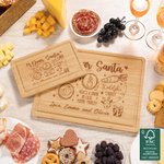 Planche à découper en bambou FSC gravée avec rainure pour le jus de fruit Cadeau de pendaison de crémaillère pour la famille et les amis